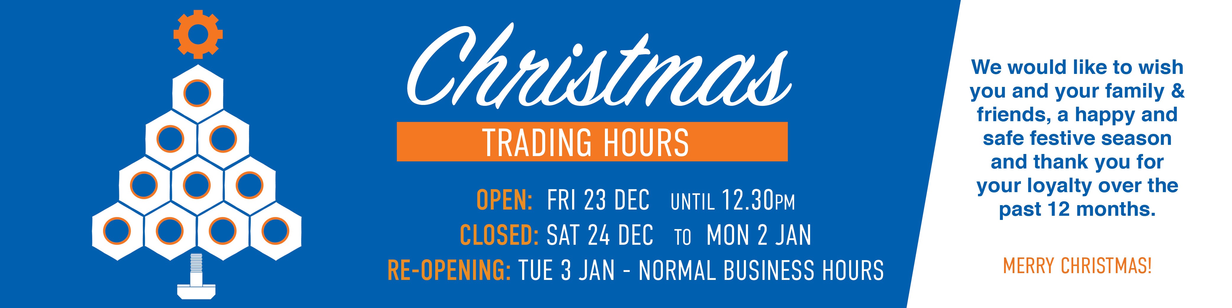 Christmas trading hours 2022 BJ Howes